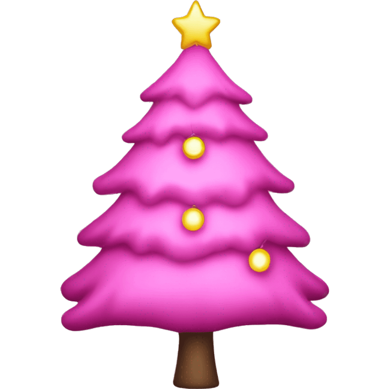 Pink Christmas tree with lights emoji