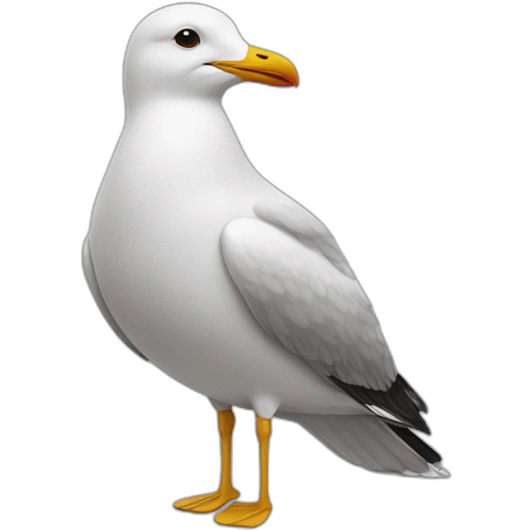 Seagull wearing overalls emoji