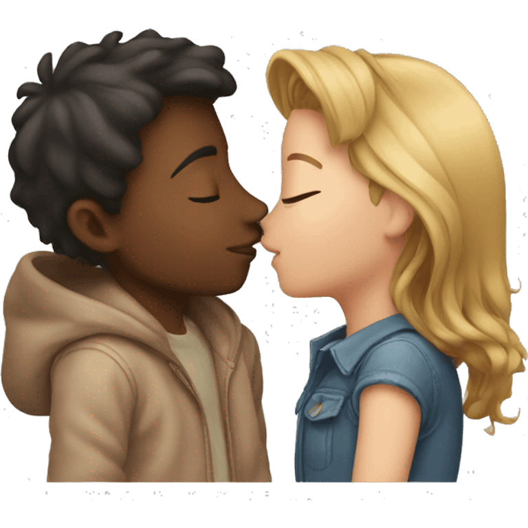 Boy and girl kissing  emoji