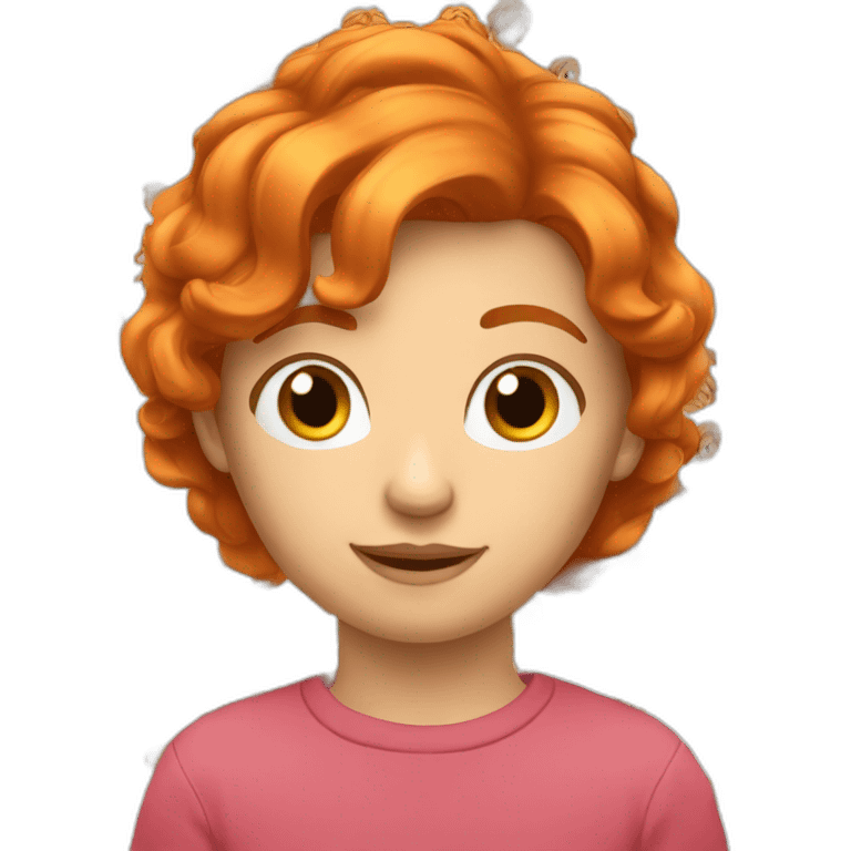 Une file de 9 ans rousse cheveux en couette emoji