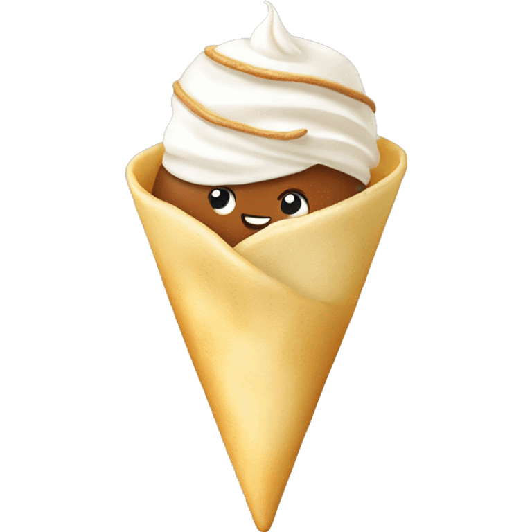 crepe with nuttela and whip cream emoji