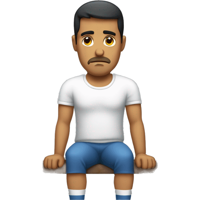 Very sad Hispanic man benching  emoji