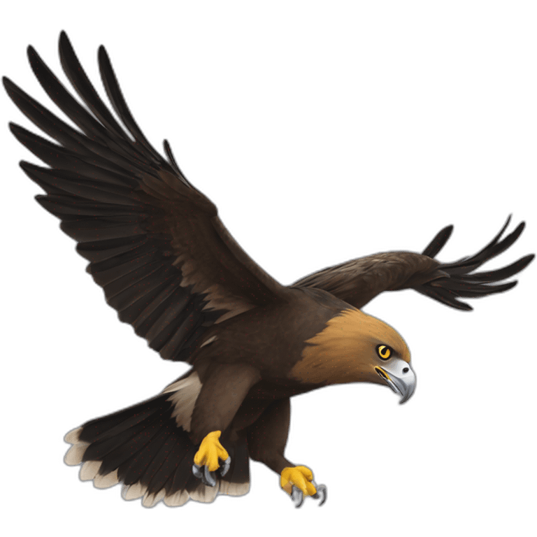 tasmanian wedge tail eagle black head flying emoji