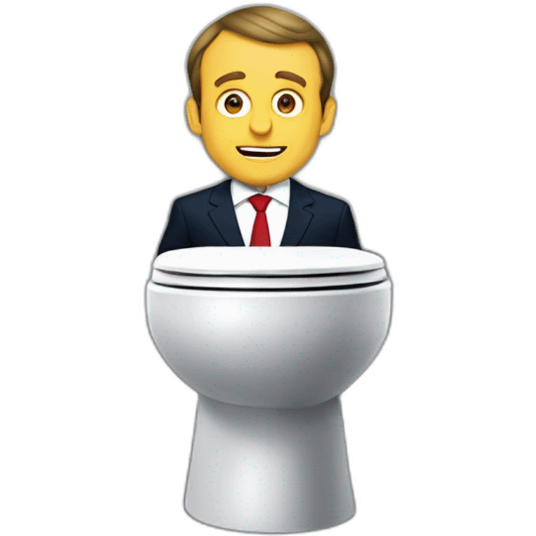 Emmanuel Macron aux toilettes emoji