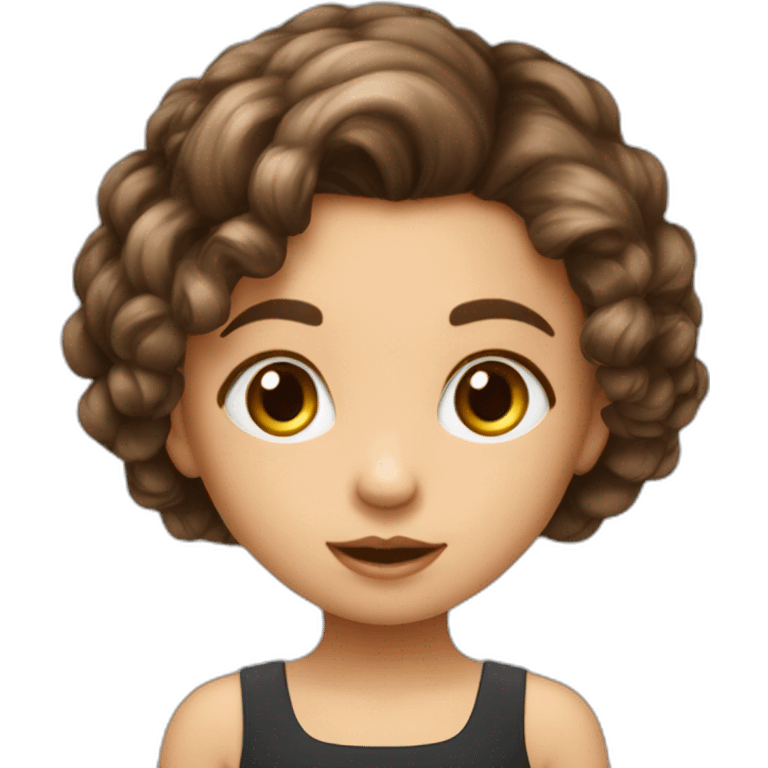 Enfants fille cheveux courts marron eye maron emoji