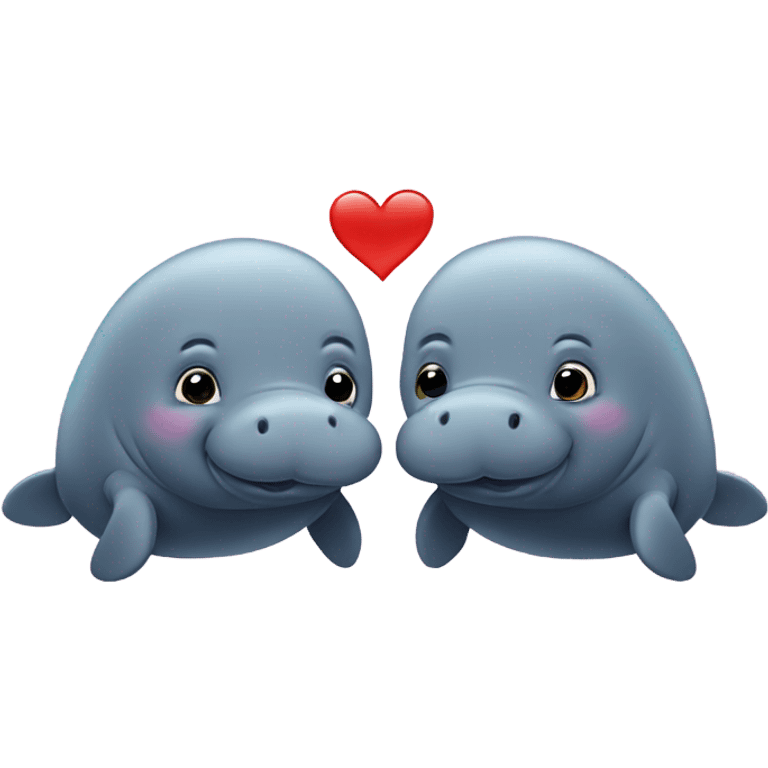 Manatees in love emoji