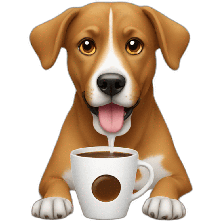 dog drinks coffee emoji