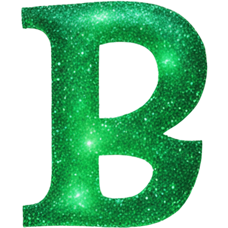 green glowing Glitter letter G emoji