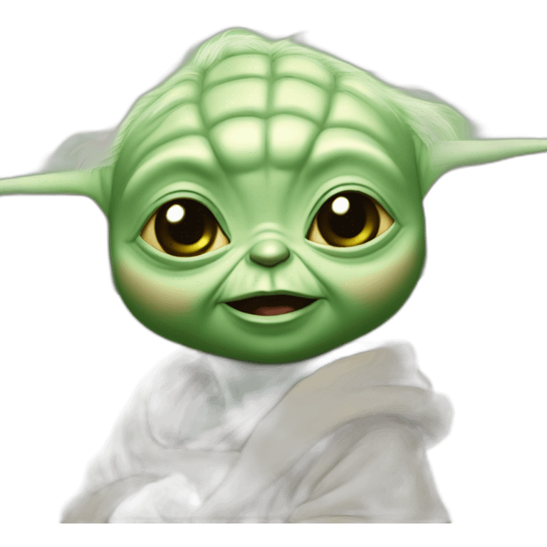 Bébé Yoda avec tétine emoji