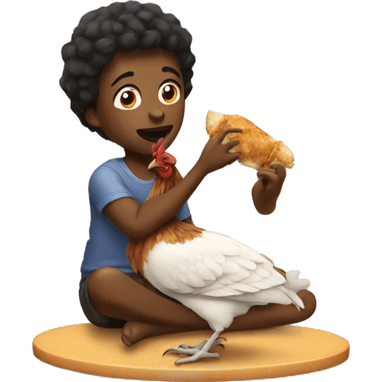 African eating chicken emoji