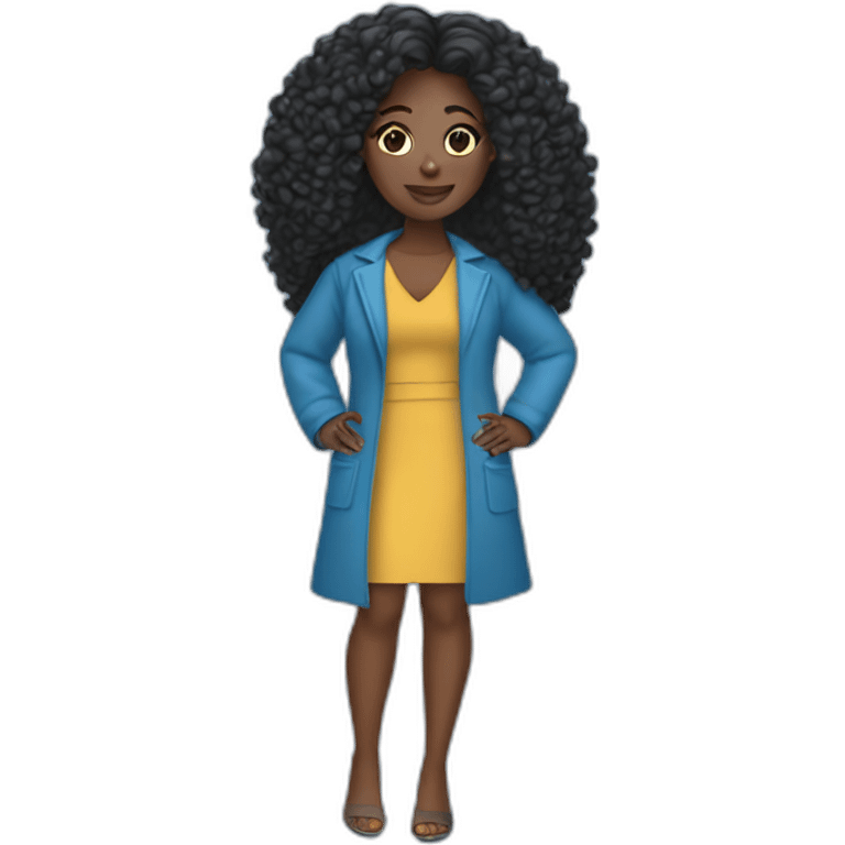 black woman blue outfit emoji