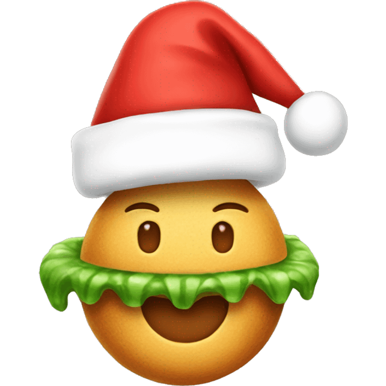 food with santa hat on top emoji