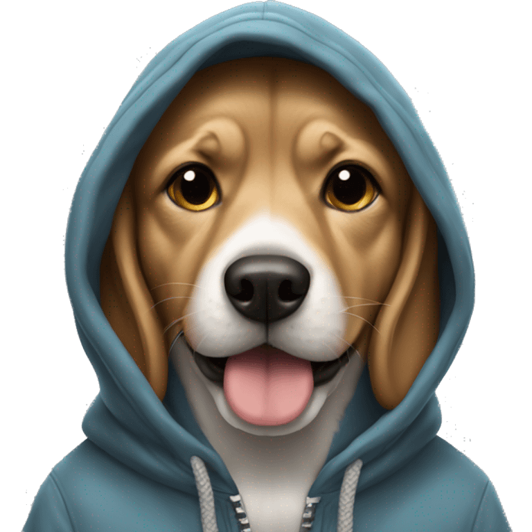 Cool dog wearing a hoodie  emoji