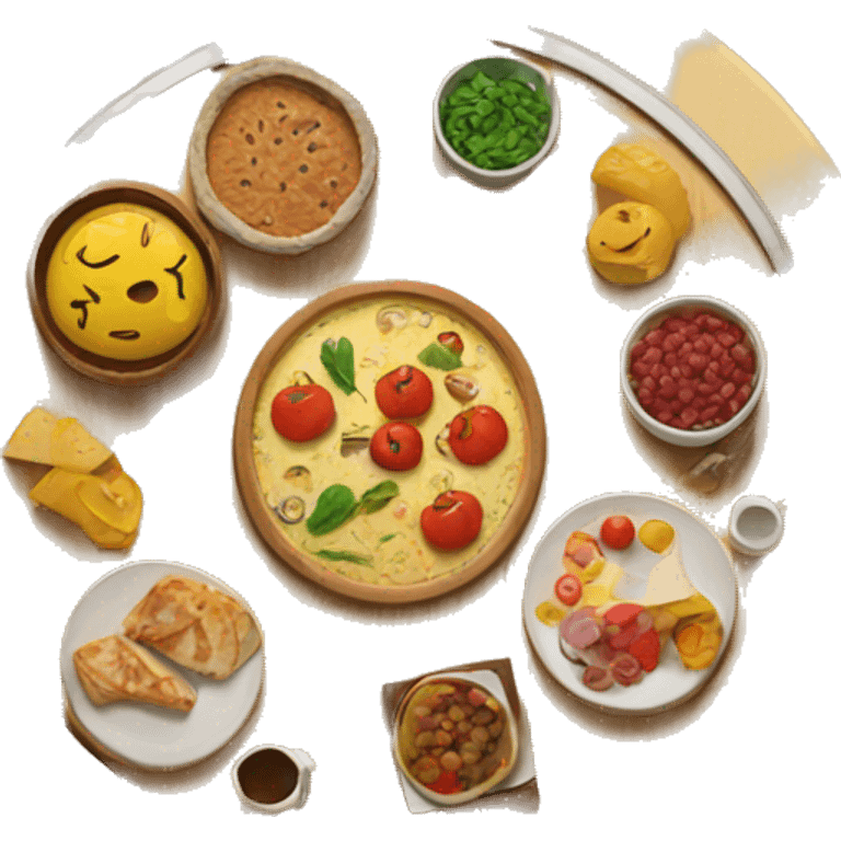 Lazy Susan with food on it emoji