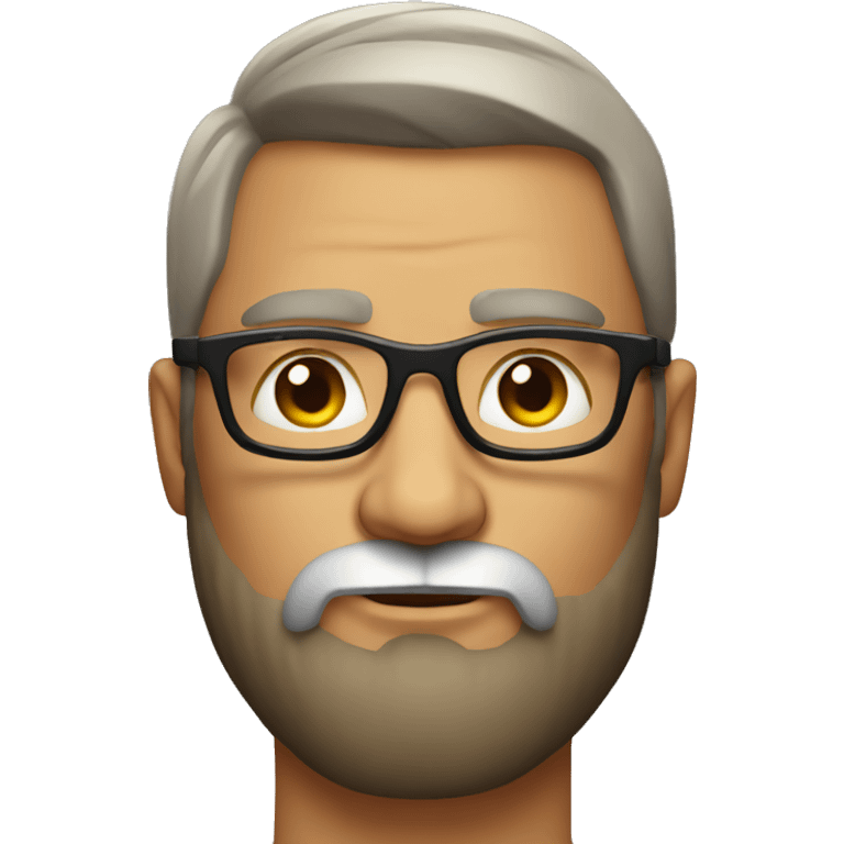 confident muscular bearded portrait with glasses emoji