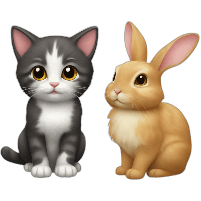 Kitten and rabbit emoji