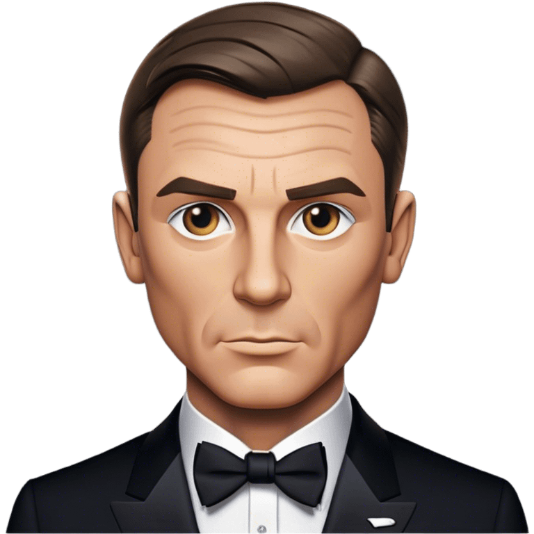 Cinematic Realistic James Bond Pop Culture Emoji, depicted with suave sophistication and dynamic action rendered with crisp details and cinematic lighting that capture his legendary cool. emoji