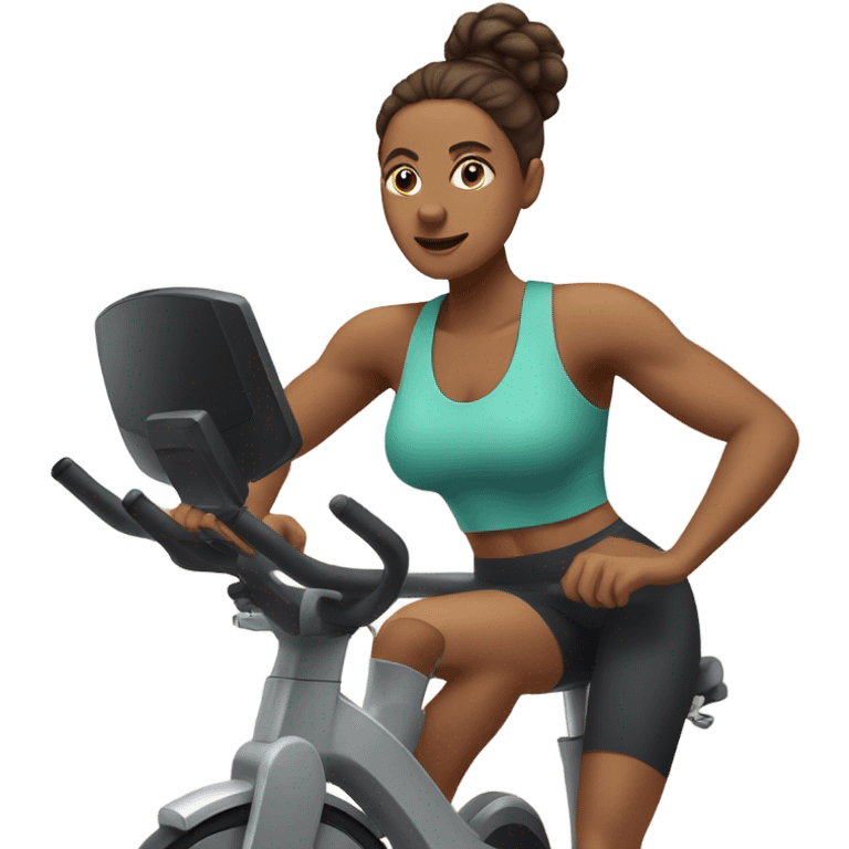 generic woman on stationary bike emoji