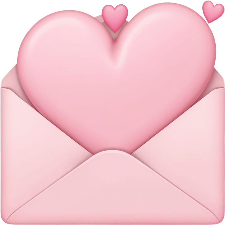 romantic letter with pastel pink hearts emoji