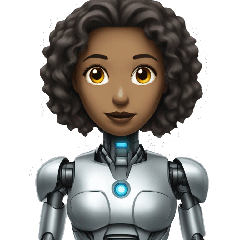 female robot from metropolis, ironman color emoji