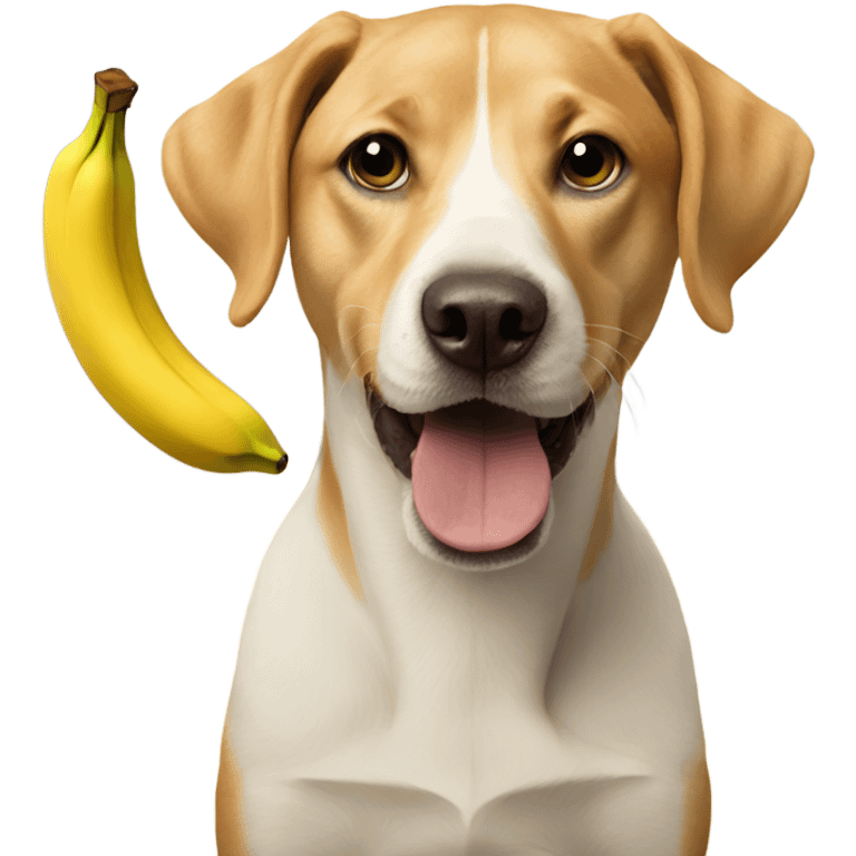 Dog eat banana emoji