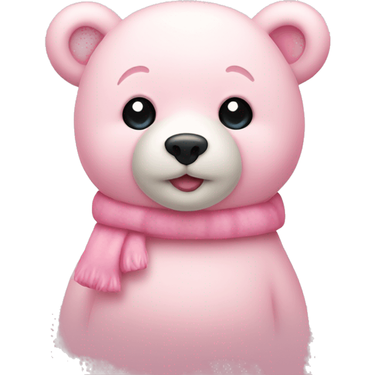  cute light pink Christmas bear emoji