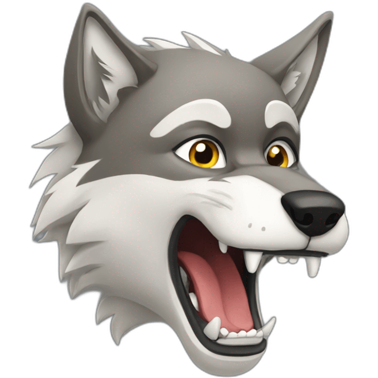 female wolf growling emoji