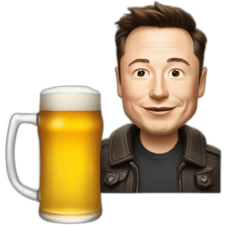 Elon musk with a beer emoji