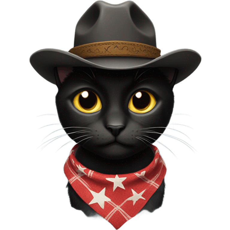 black cowboy cat emoji