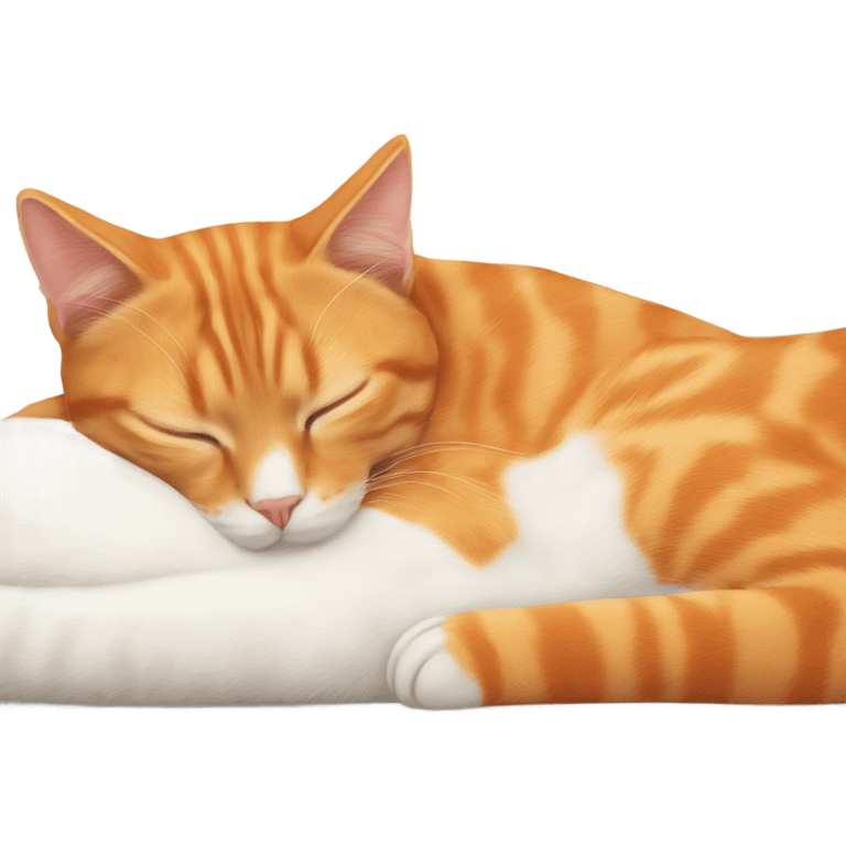 orange cat sleeping next to a white cat emoji