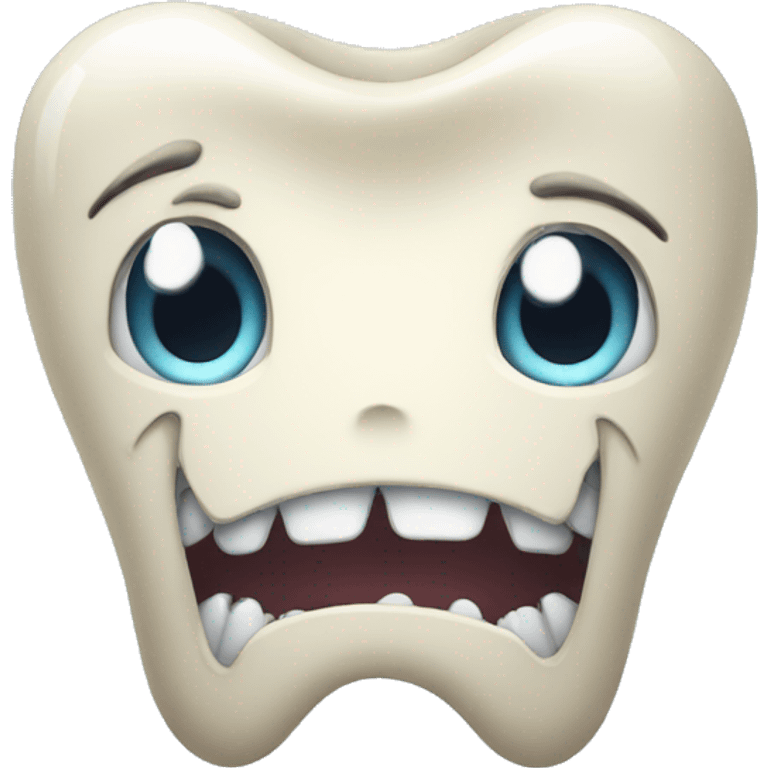 scared tooth emoji