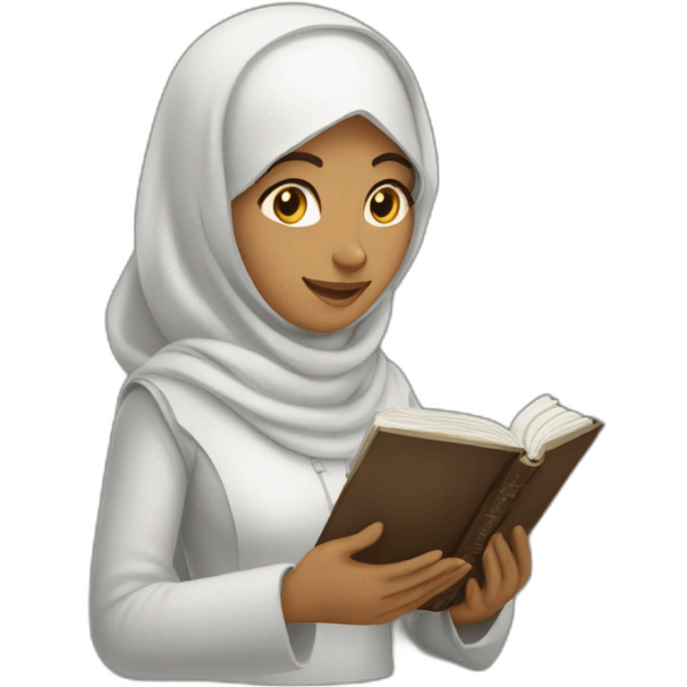 Muslim women holding the holy Qur'an  emoji