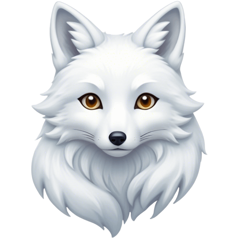 mystical and ethereal white fox emoji