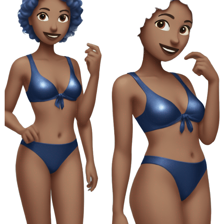 navy shimmery blue bikini  emoji