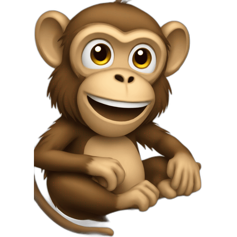 Monkey with computer emoji