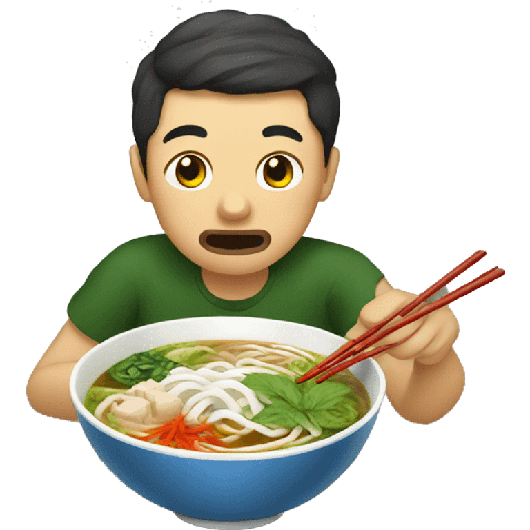 Eating pho in Vietnam  emoji