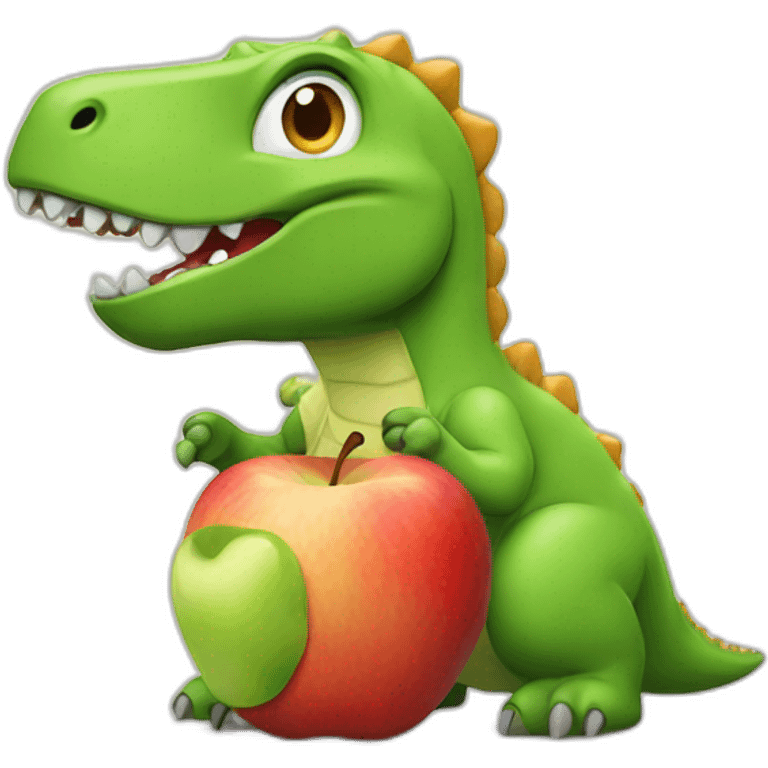 dinosaur eating apple emoji