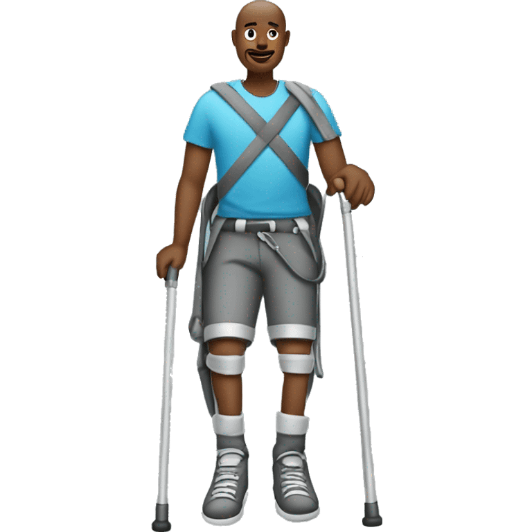 Guy with crutches ￼ emoji