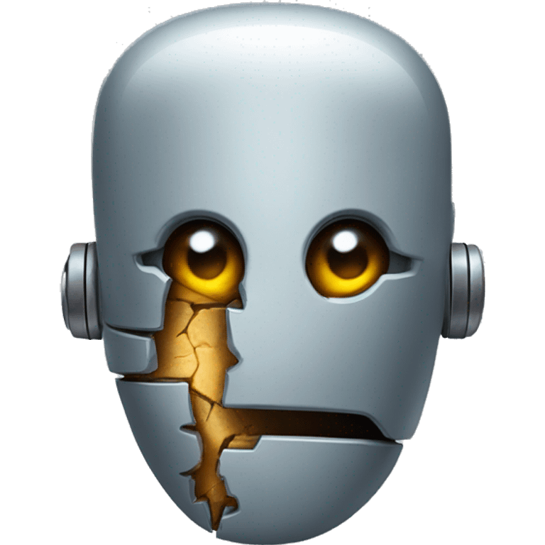 a half of robot that peeks in the cracks emoji