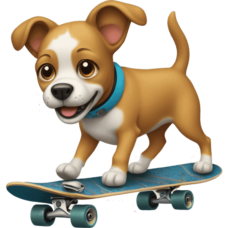 Dog riding skateboard emoji