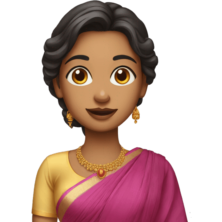 Foreign girl with saree emoji