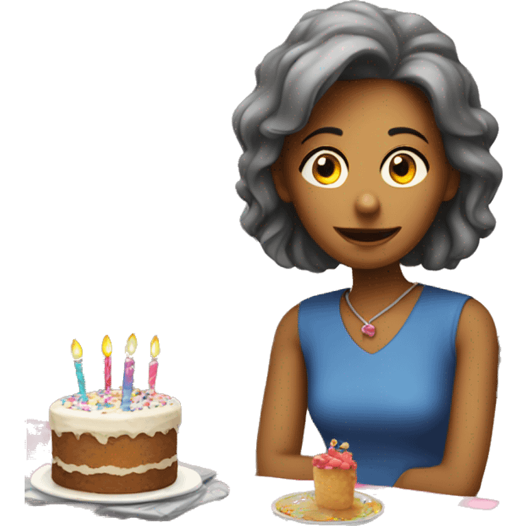 A lonely lady at a children's birthday party emoji