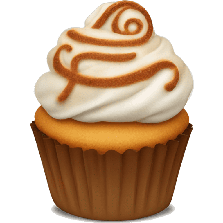 Cupcake with cinnamon roll on top emoji