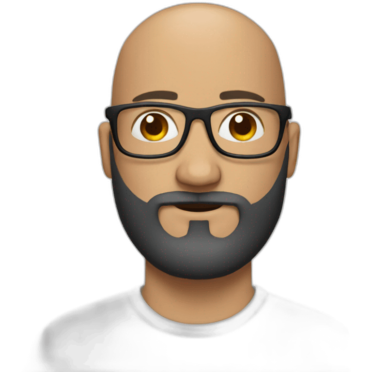 bald man with beard and glasses emoji