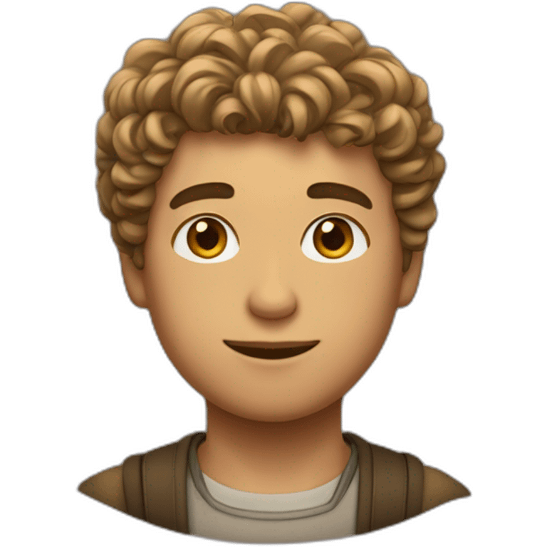 garcon bronzé et cheveux frisés emoji