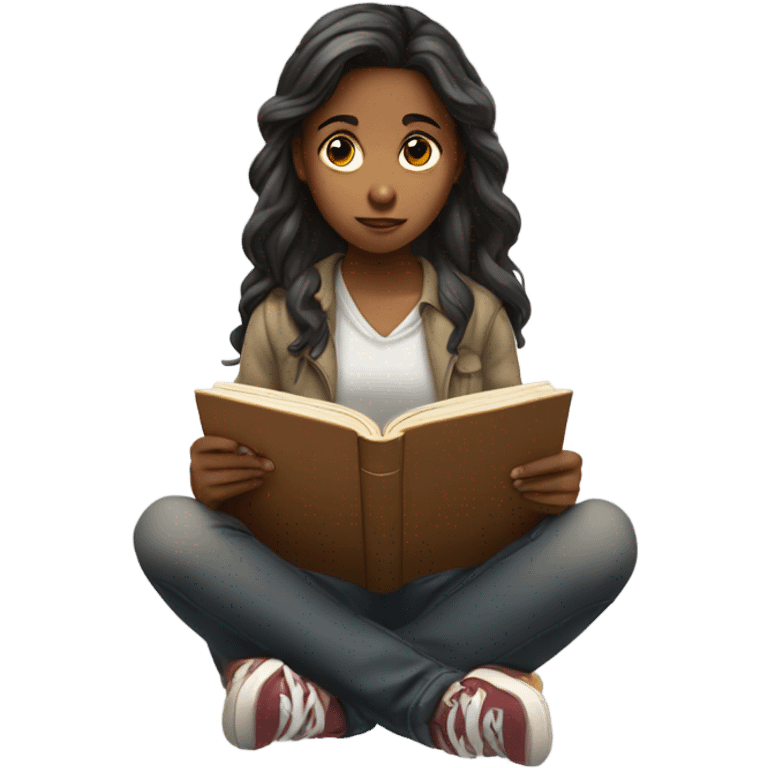 girl reading book emoji