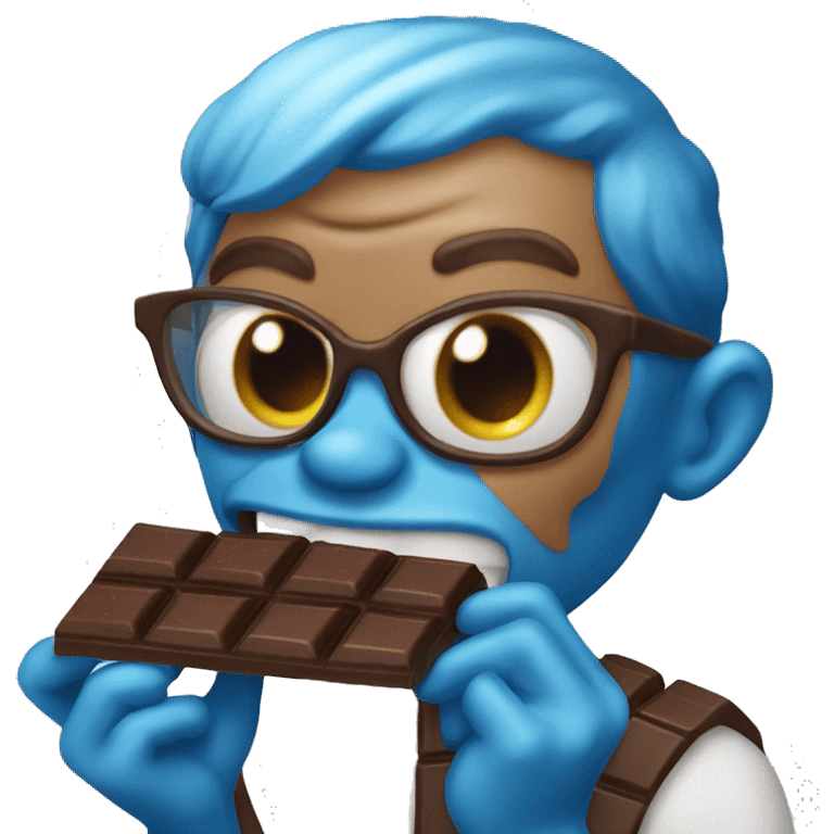 Smurph eating chocolate emoji