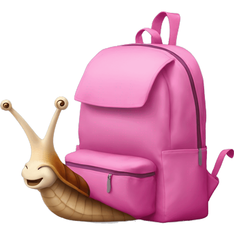 snail with pink backpack emoji