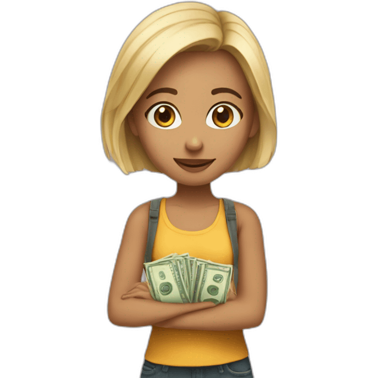 Girl receive dinero emoji