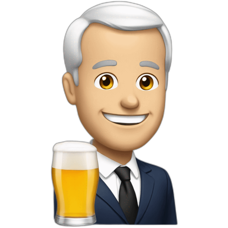 Macron boire une bière emoji